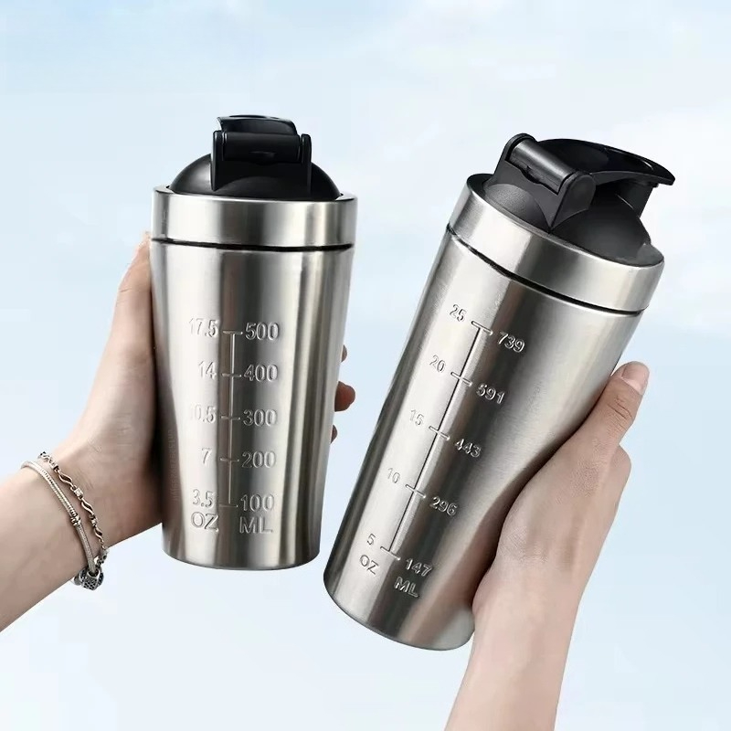 Protein Bar - 1 bouteille shaker en acier inoxydable