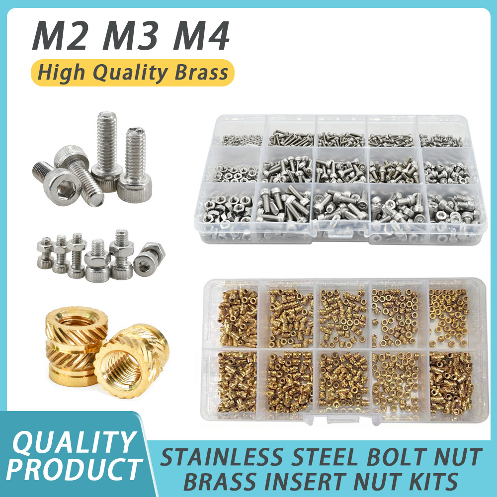 Nuts Mix - Kit d'écrous d'insertion thermofusible en laiton