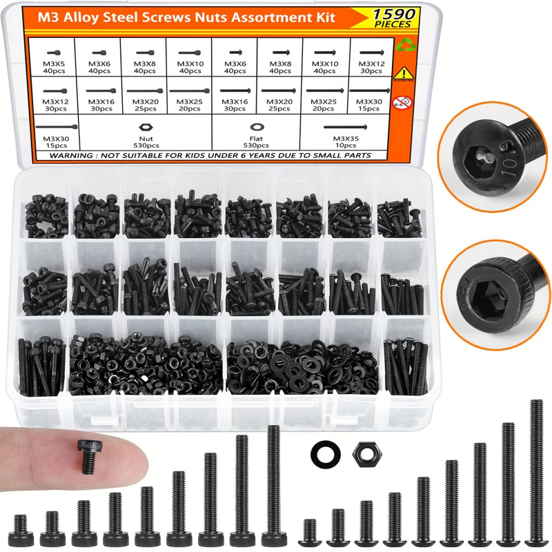 Nuts Mix - Kit d'assortiment de vis M3 1590