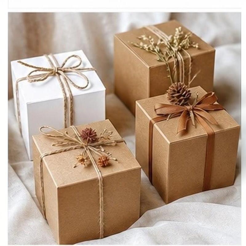 Cookies Pack - 10 boîtes d’emballage en papier kraft,